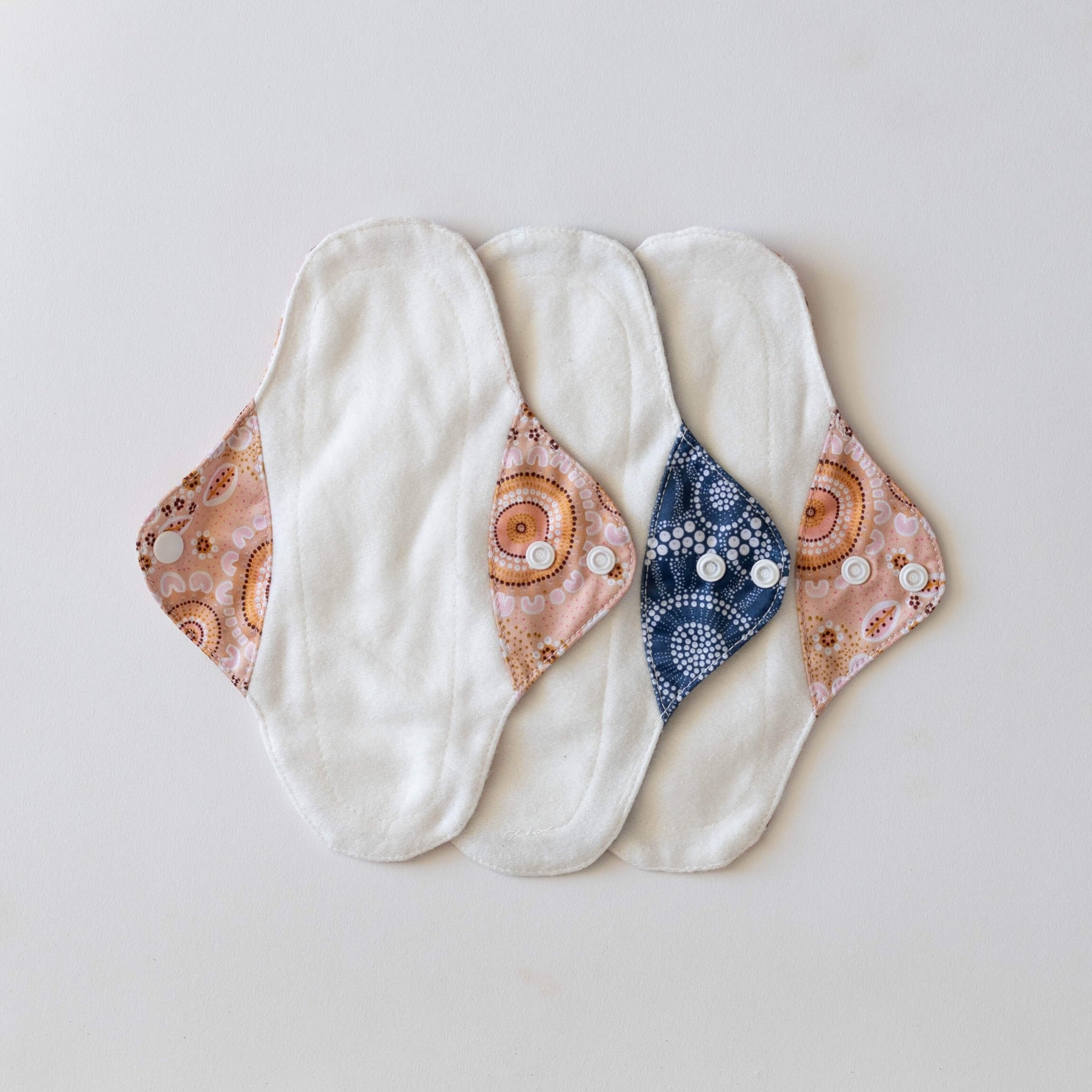 Reusable Cloth Pads Light | 3 Pack Springflower