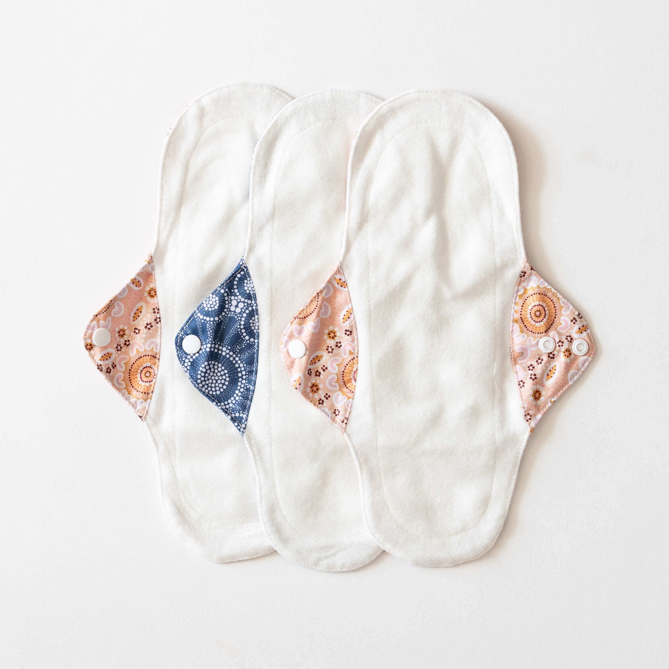 Reusable Cloth Pads Medium | 3 Pack Springflower