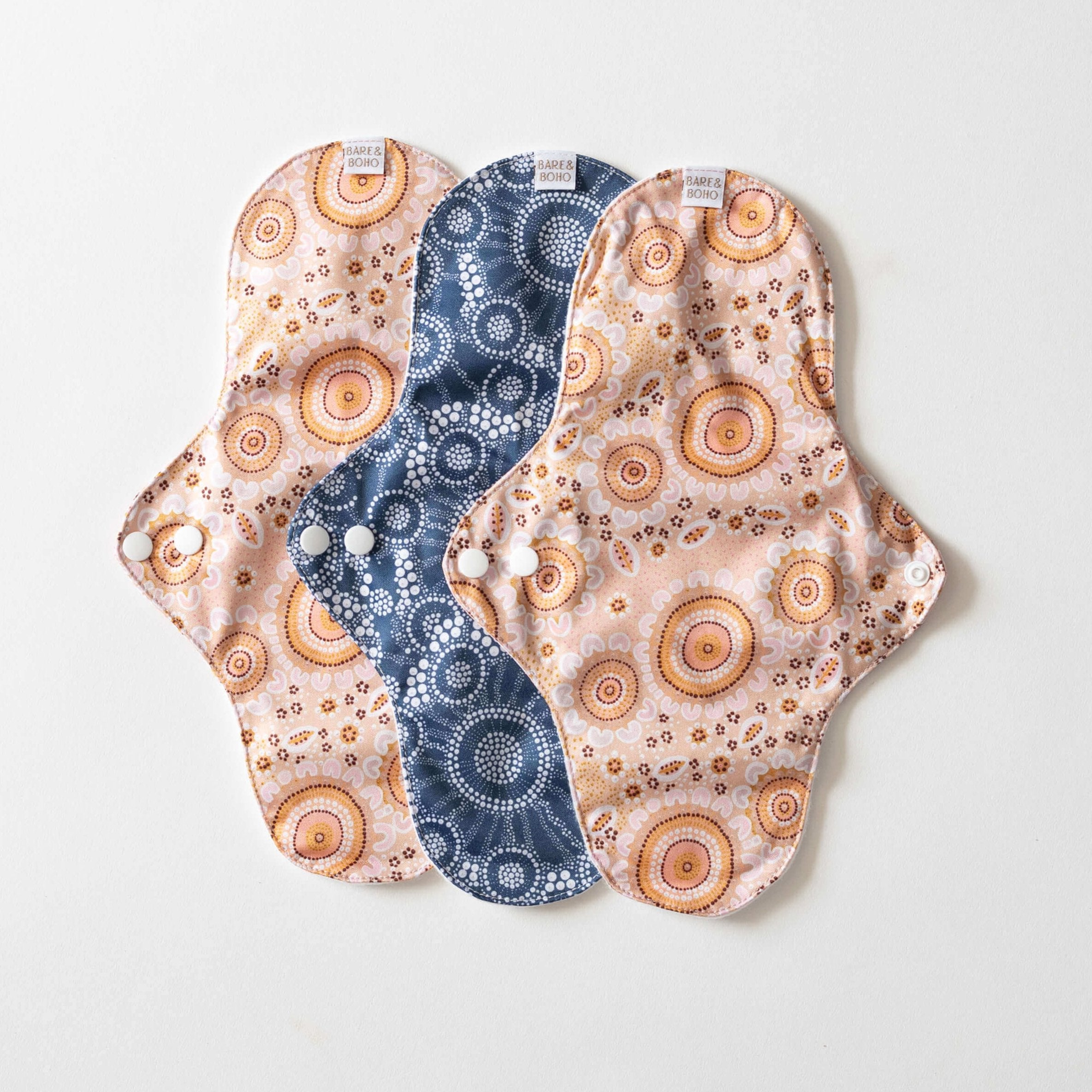 Reusable Cloth Pads Medium | 3 Pack Springflower